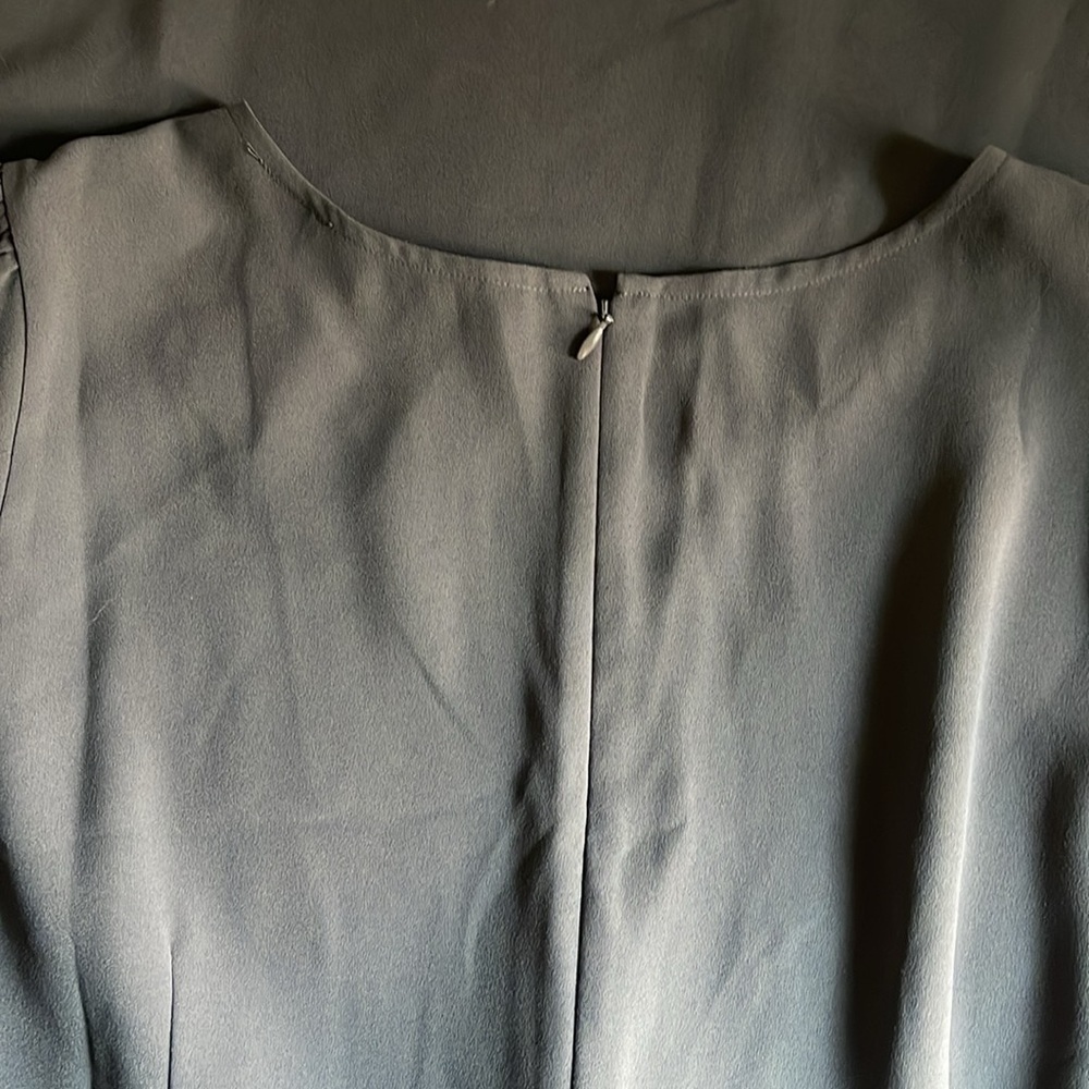 LOFT Fit Flare Dress with Shoulder Button Detail Size 18 PLUS Steel Gray Midi - Picture 7 of 11
